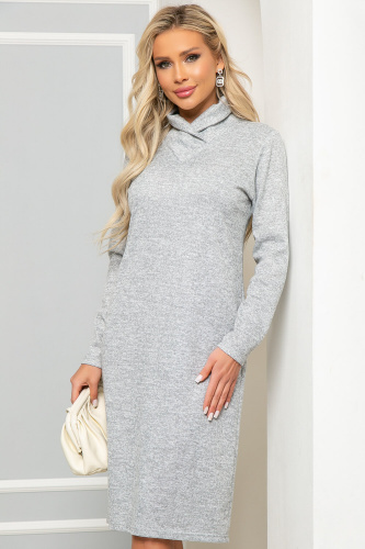 Платье "Модный мотив" (светло-серое) П4921